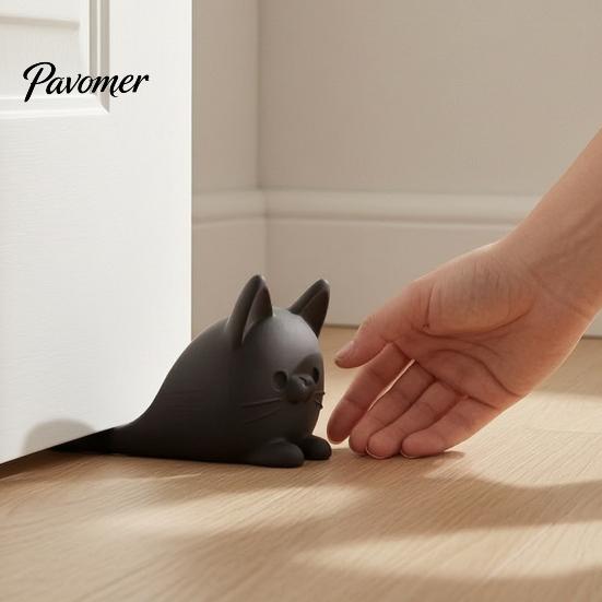 Lying Cat Doorstop 3D Printed Doorstop, Decorative Kitten Door Stopper Wedge, Durable Anti-slip Floor Carpet for Home Living Room Bedroom
