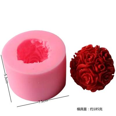 Rose Ball Aromatherapy Candle Soap Mould Rose Flower Cake Decoration Scented Candle Mold Soap Mould Craft Baking