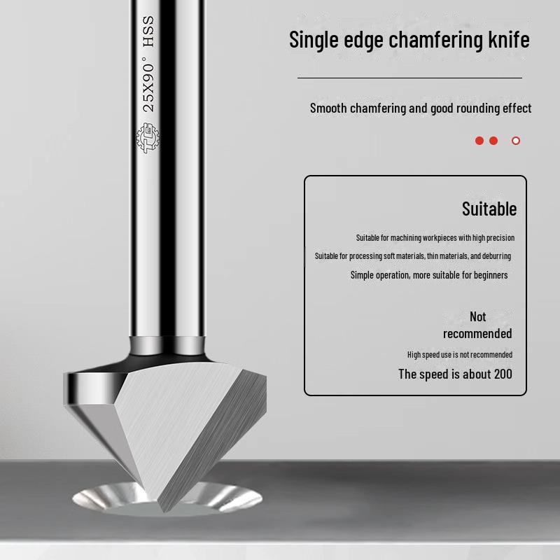 Tiangong 90° Cobalt Chamfer Knife - 3-Edge, Single-Edge Stainless Steel Reamer & Tapered Countersink Deburring Drill