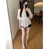 Plus Size Chubby Girl K-style Casual Laid-Back Style V Neck Short-Sleeved T-shirt Women's Summer New Arrival Loose Slimming Slim Fit Bottoming Shirt