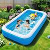 Natsunikki Inflatable Paddling Pool with 3 Rings, Large Square Family Swimming Center for Kids, Toddlers, and Adults, 20512550cm