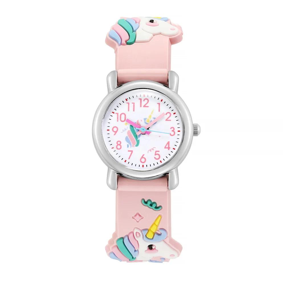 Cute Unicorn Pattern Children's Cartoon Watch Silicone Children's Watch Boys and Girls Cute Cartoon Quartz Watch