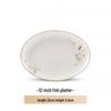 Wuhe Jingdezhen Ceramic 12-inch Gold Rim Fish Plate