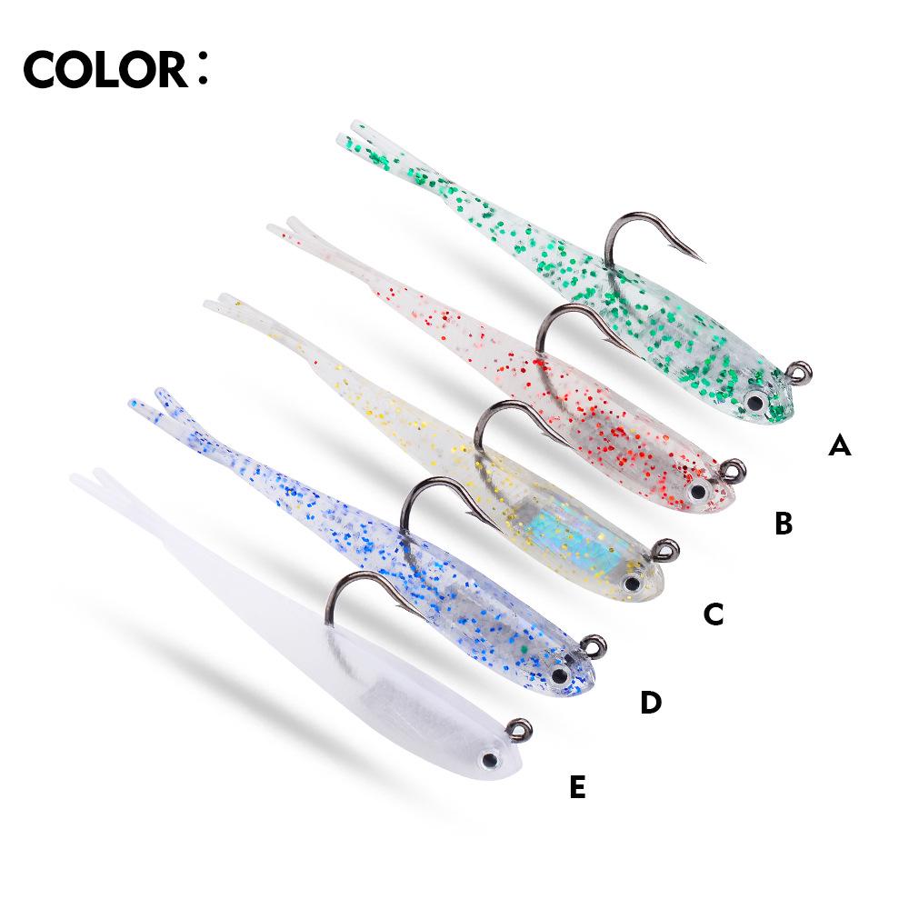 7cm 5g Bionic Forktail Lure: Soft Gray Lead Head Bait for Mandarin Fish & Perch