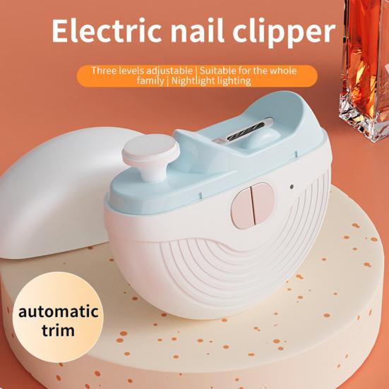 Yousheng 2-In-1 Electric Nail Clipper Automatic Kids Adults Seniors Nail Trimmer with LED Light Baby Manicure Grinding File Fingernail Cutter Polisher