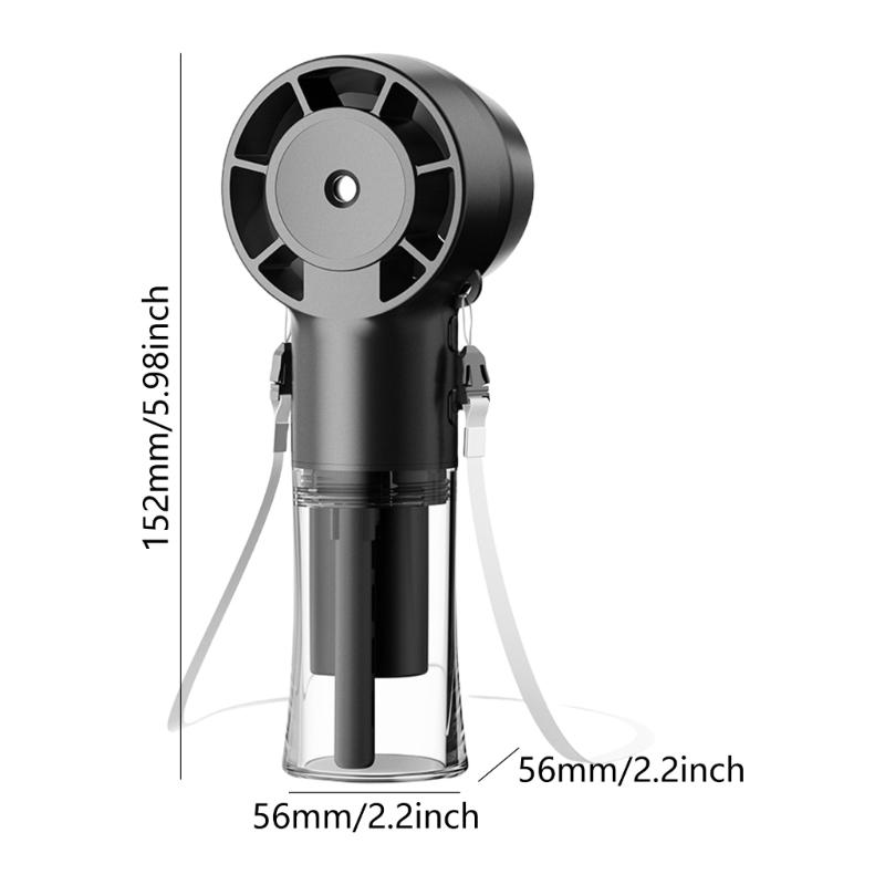 Adjustable Speed Hand Fan Portable Handheld USB Rechargeable Neck Hanging Fan for Travel and Office Cooling Device