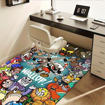 1pc Cuphead,Wallop,Ready Office Carpet Soft Polyester Non Slip Machine Washable Indoor Carpet Living