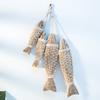 Fish Skewer Ornament Fine Workmanship Sturdy Pine Wall Wooden Hand-carved Fish Decoration for Home