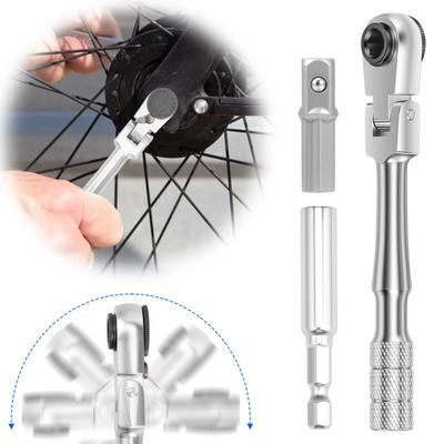 1/4" Drive Ratchet Wrench Mini Flex Head Ratchet Wrench Portable Wrench Set Chrome Vanadium Steel Repair Tools for Tight Spaces
