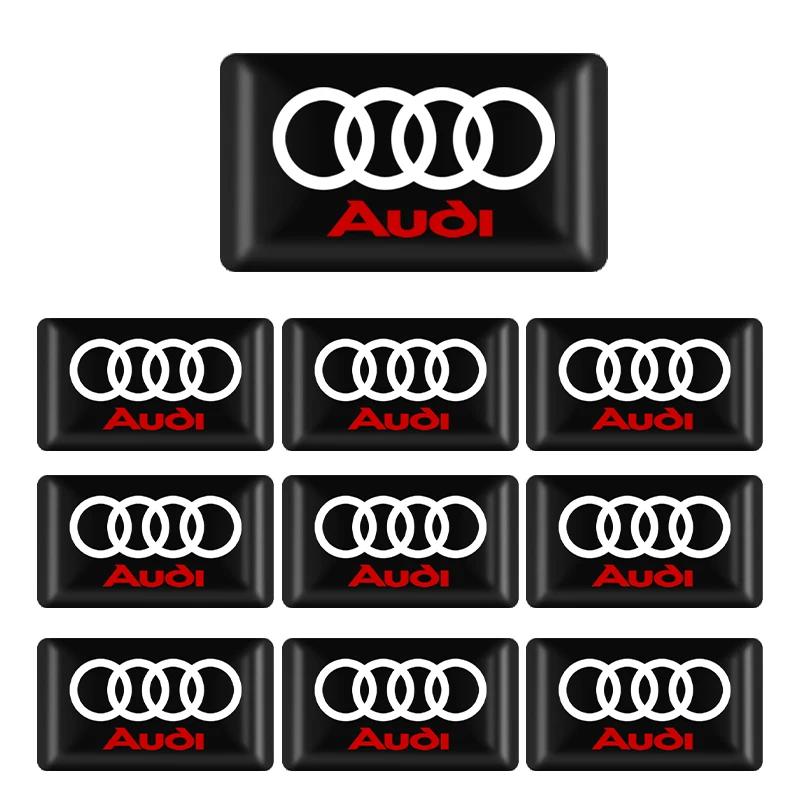 10 Stück Auto Innenraum Abzeichen Aufkleber 3D Epoxidharz Aufkleber Zubehör Für Audi A3 8P 8L 8V A4 B8 B6 B7 B9 A6 C6 C7 S5 A7 RS TT