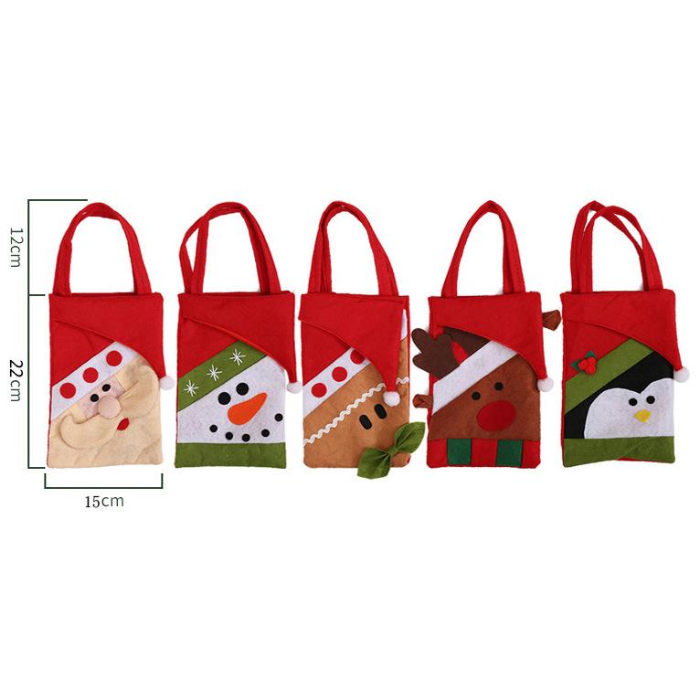 1 Pack Korb Weihnachts-Süßigkeitentüten Taschen Tragbare Weihnachtsmann Apfel Geschenktüte Hochzeits-Süßigkeitentragetasche für Party Heimdeko