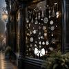 White Christmas Window Decorations 6Pcs Snowflake Static Clings, PVC Reusable Decals, Removable Seasonal Shop Display Decals Glass Stickers for Doors