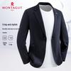 MONTAGUT Men's Vertical Stripe Jacquard Business Casual Suit Blazer