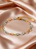 Bohemian Summer Colorful Drip Oil Stainless Steel Chain Necklace Bracelets for Women, Aesthetic Boho Jewelry Set Accessories
