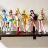 Sailor Moon Anime Figure Set 23cm Meiou Setsuna Kaiou Michiru Haruka Tomoe Hotaru Glitzer & Glamour Actionfigur Spielzeug Geschenk