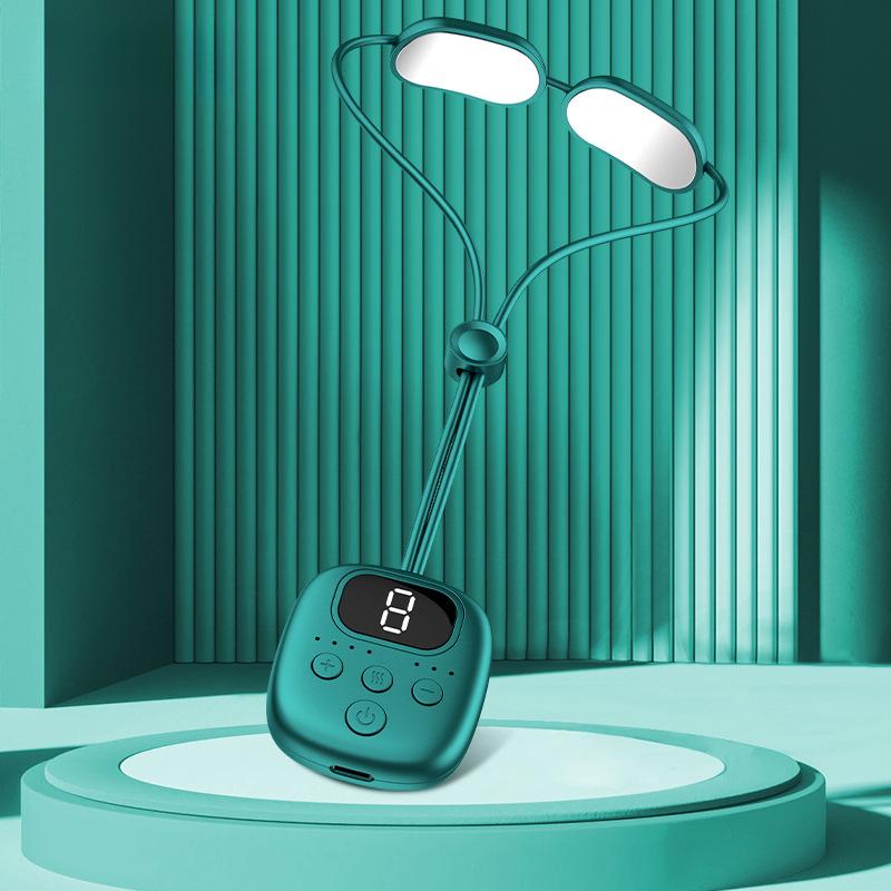 

Подвесное устройство для шейного отдела позвоночника Мини-массажер для шеи с двойным импульсом Портативный протектор для шеи Массажер с горячим компрессом English