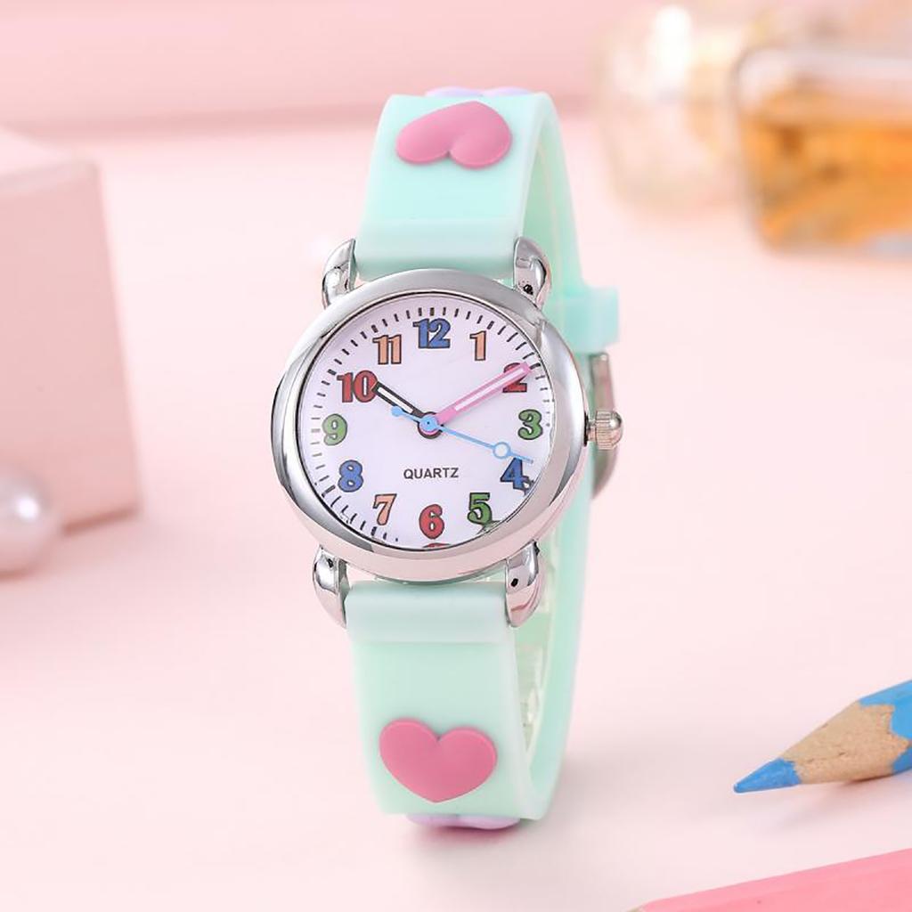 1pc/2pcs/4pcs-Colorful Digital Children's Heart-shaped Watch, Suitable for Christmas Gifts, Watch and Bracelet Sets