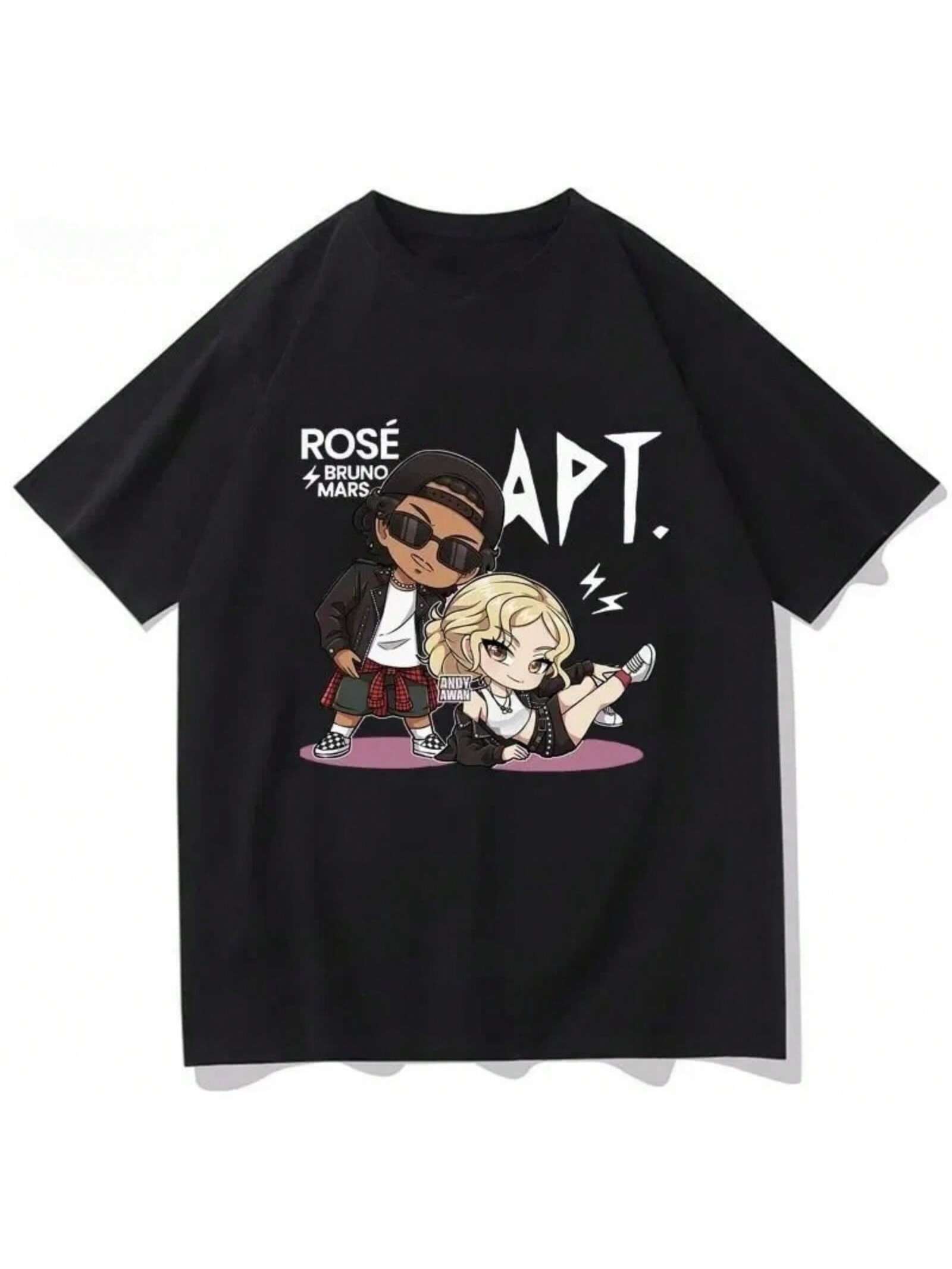 ROSE Bruno Mars APT T-Shirt Fashion Women s Harajuku Graphic T-Shirt Beautiful Vintage T-Shirt Aesthetic Clothes Graphic Y2K Top S разноцветный