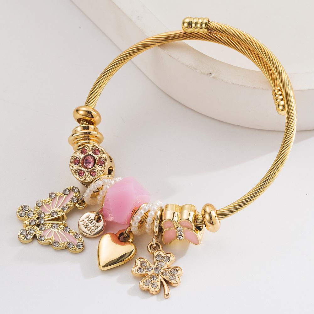 Женский Браслет Сердце Бабочка Со Стразами Ювелирные Аксессуары для Свидания Вечеринки Фестиваля Подарки