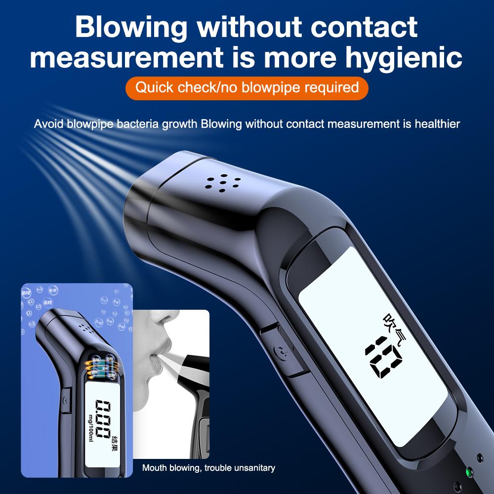 Non-Contact Alcohol Tester LCD Alcohol Breath Detector Portable Breathalyzer Police Alcohol Checker Drunk Driving Testing Tool