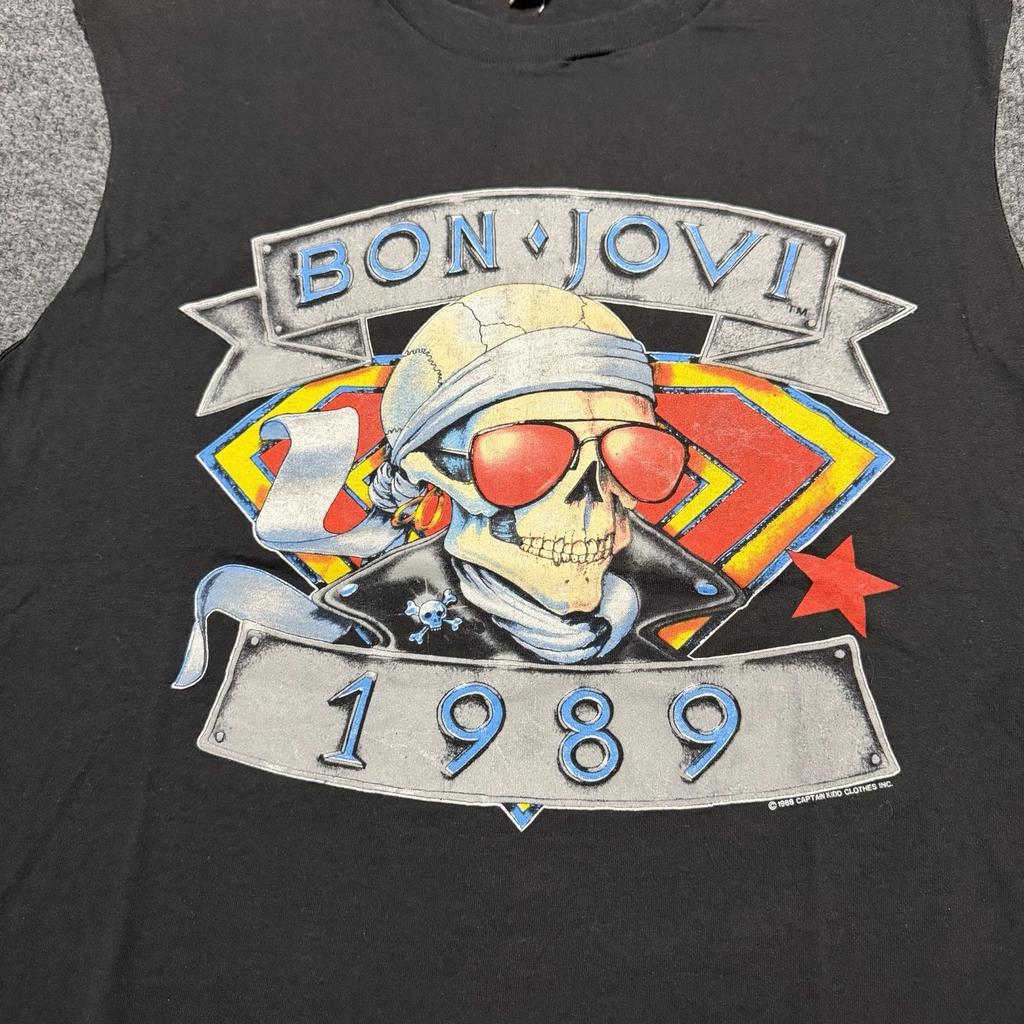 Vintage Bon Jovi Shirt 1989 We're Back Kicking Ass Black 80s Rare American