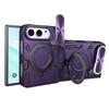 CD Texture Sliding Camshield Magnetic Holder Phone Case For iPhone Duo, TPU PC Shockproof Lens Protective Cover