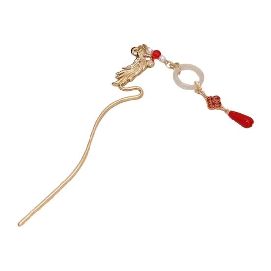 Čínský styl Dragon & Phoenix Vlásenka se střapci Ženy Dívky Dekorace spona do vlasů Čínský starověký kostým Hanfu Vlasové doplňky