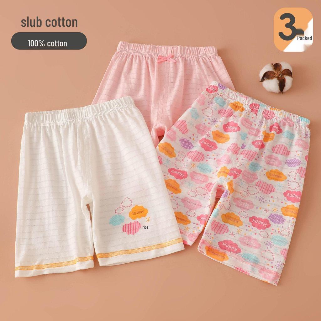 Kinder-Baumwoll-Pyjamashorts - Cartoon-Print, Locker und Leicht für den Sommer