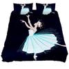 Carino Set Biancheria da Letto Principessa Ballerina Bambine Bambini 3 Pezzi Copripiumino Rosa Regalo di Compleanno per Bambine Decorazione Camera da Letto Misura Queen