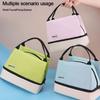 Fashion Color-blocked Double-layer Lunch Bag Fashion Dopamine  Bento Insulated Pack Portable Food Handheld Insulation Bag
