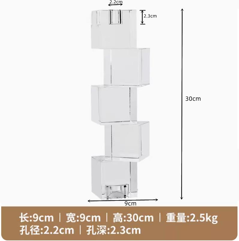 Crystal Glass Candlestick European Light Luxury Household Romantic Candlestick Home Furnishings Dining Table Candlestick