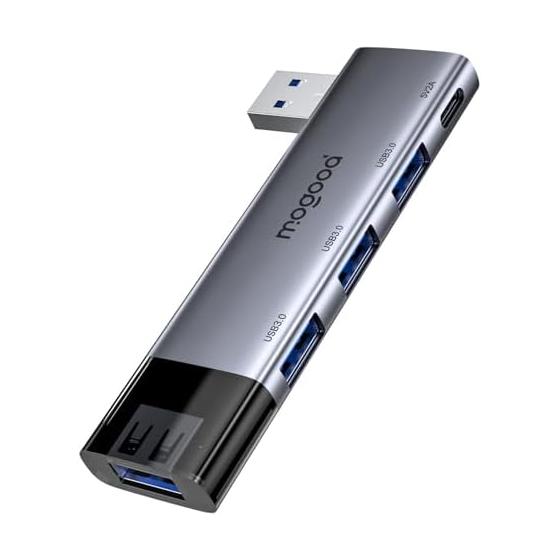 MOGOOD USB Hub, 5 Port USB 3.0 Hub Multi Type A Port Expander [Charging Not Supported], USBA Splitter Multi-port Adapter for Laptop, Windows PC, Mac,
