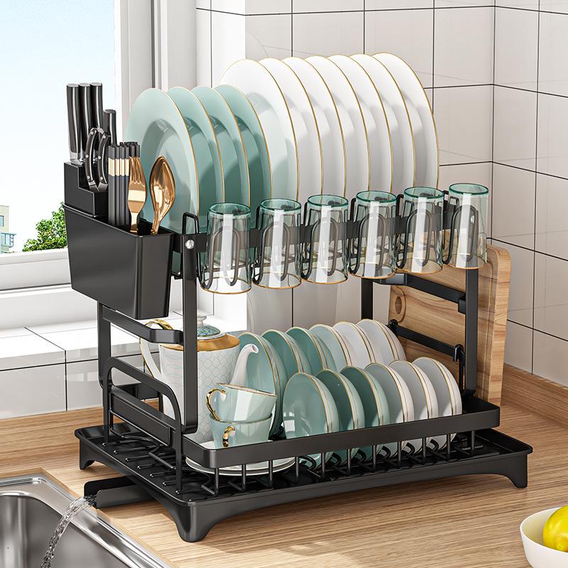 Cross-border Kitchen Dish & Cutlery Drying Rack - Countertop Bowl & Plate Storage