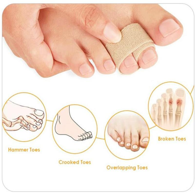 Toe Finger Straightener Hammer Tape Corrector Bandage Toe Separator Splint Wraps Foot Care Supplies