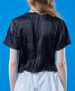 KOLEAT Chiffon Cooling Marmont Crop Plain Short Sleeve T-Shirt [Black]