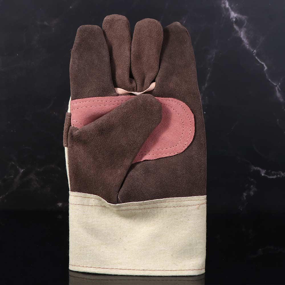 1 Pair Abrasion Resistant Cowhide Welding Gloves Thickened Welder Gloves for Construction Mechanic