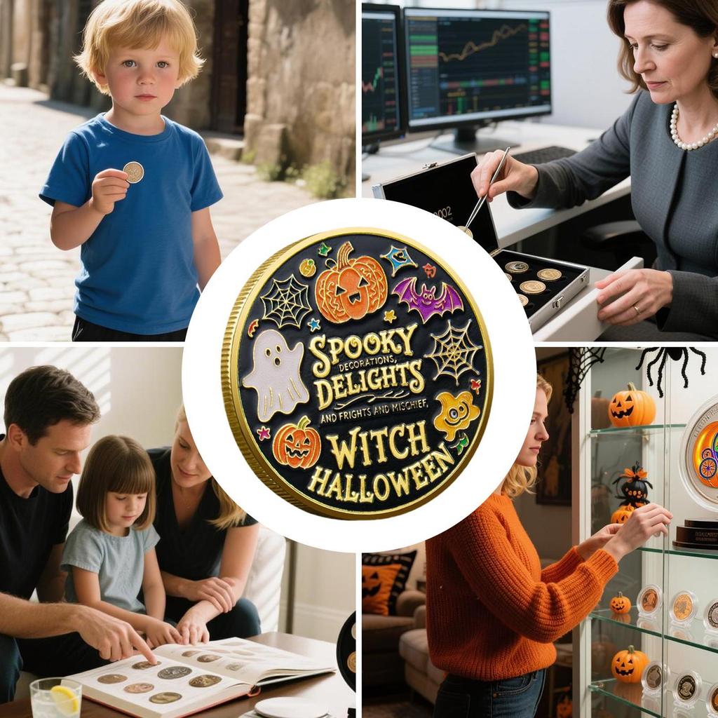 Halloween Souvenir Coin Halloween Collectible Novelty Coin Fantasy Art Collectibles For Kids Collectors Desktop Cabinet Shelf