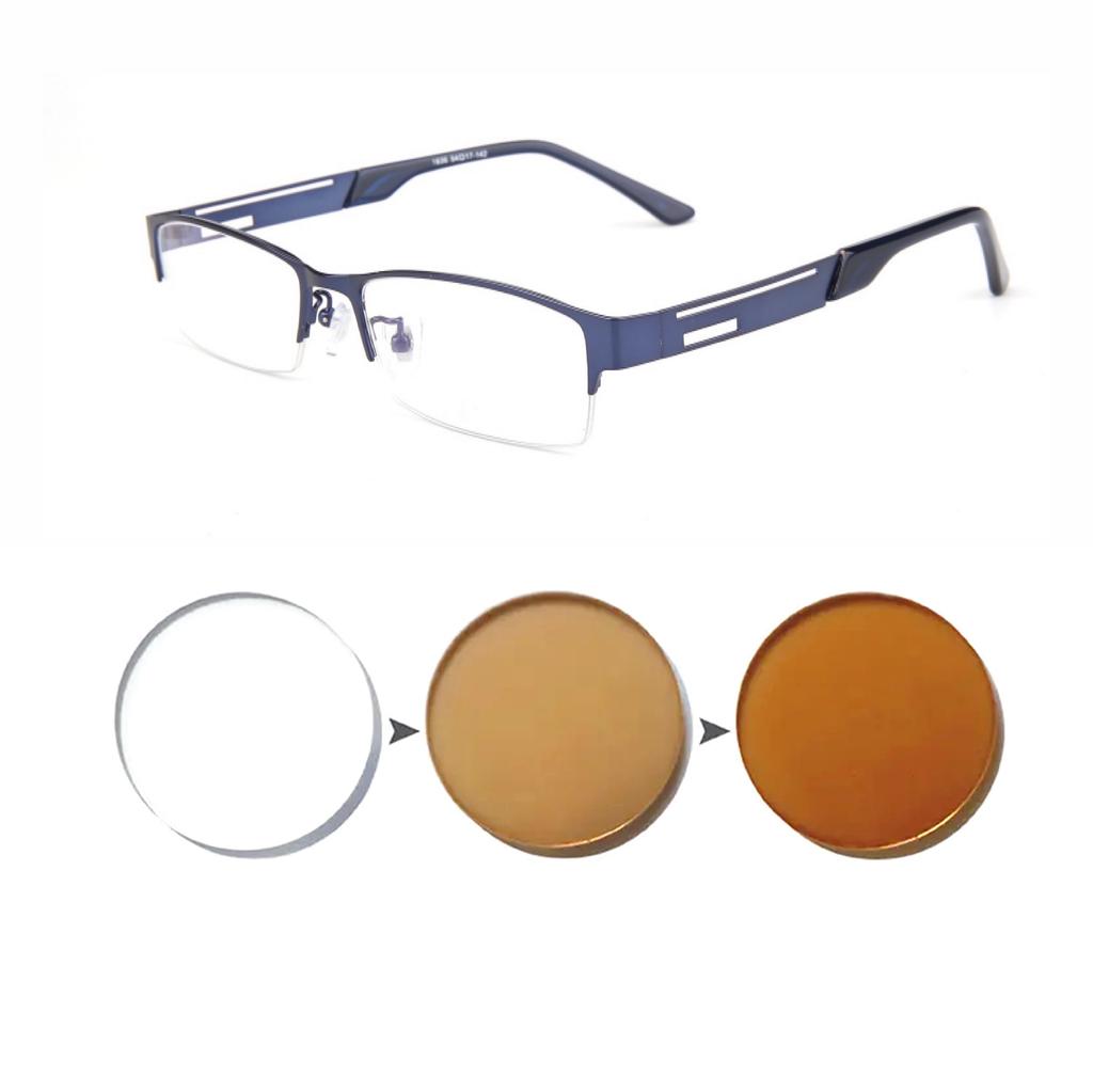 Photochromic Glasses for Men Women Myopia Eyewear UV Protection Lightweight Frame 0 to 6 Diopters