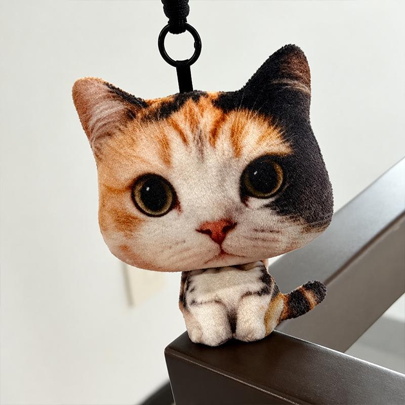 Ergonomic 3D Realistic Tabby Cat Accessory, Soft Breathable For Office Car Bag Decor