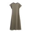 ZARZ European & American Style Versatile Women's Silk Satin Midi Dress