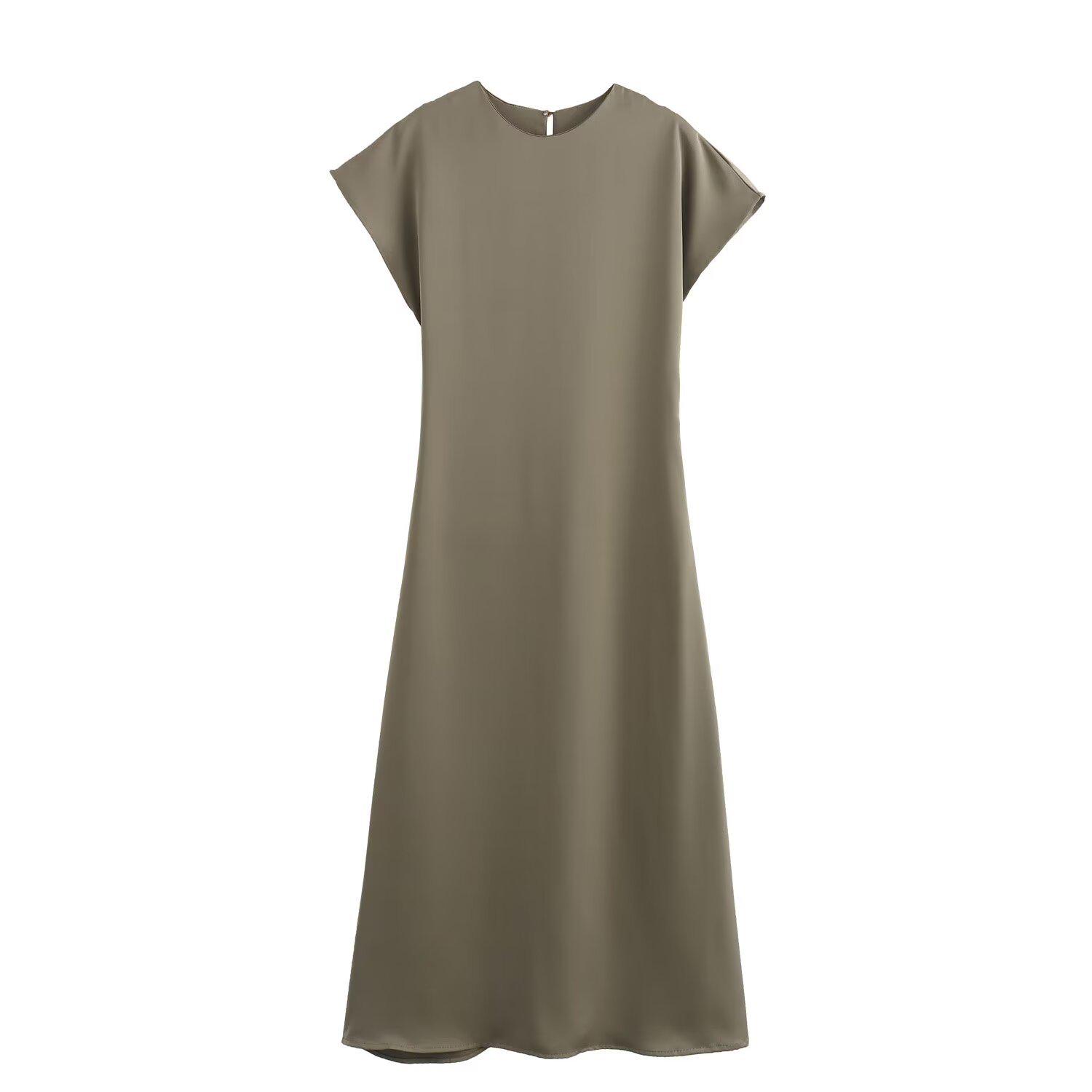 

ZARZ Универсальное женское миди-платье из шелкового сатина в европейском и американском стиле Large