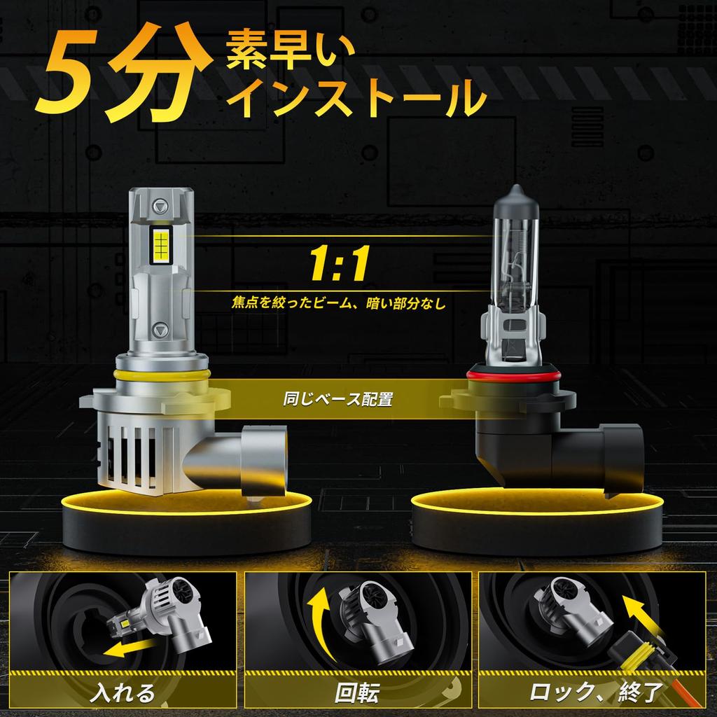 AILEO 9005 LED headlights are 22000 lumens high luminous flux LED bulbs, non-polarized design