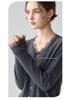 Lekasha Women's Cashmere Knitted Lace Sweater with Loose Elegant Collar