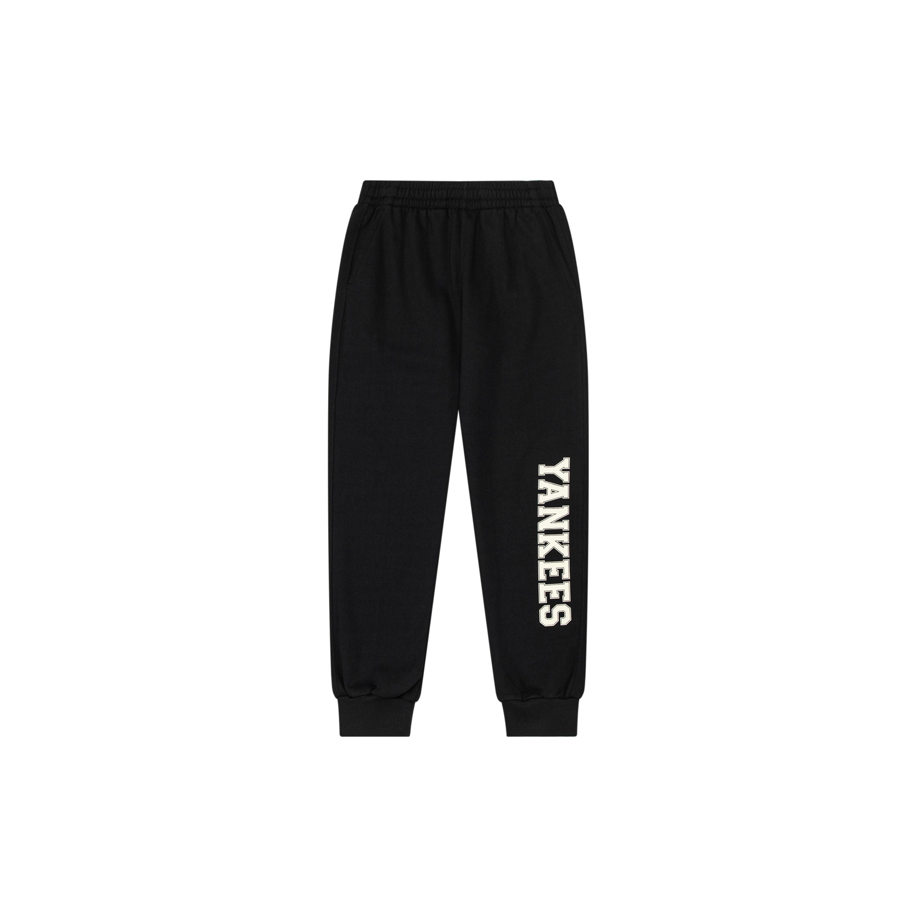 MLB VARSITYNew York Yankees Casual Pants Unisex Black Moderate Cuffed Pants 3APTV0134-50BKS S