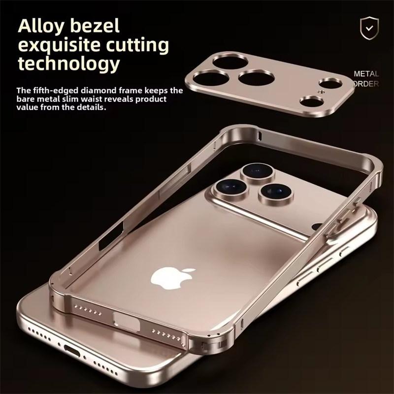 Vysoce kvalitní originální barevný hliníkový rám kovový nárazník pevné pouzdro pro iPhone 17 Air 16 15 14 13 12 Pro Max 17Pro kryt s ochranou objektivu ze slitiny