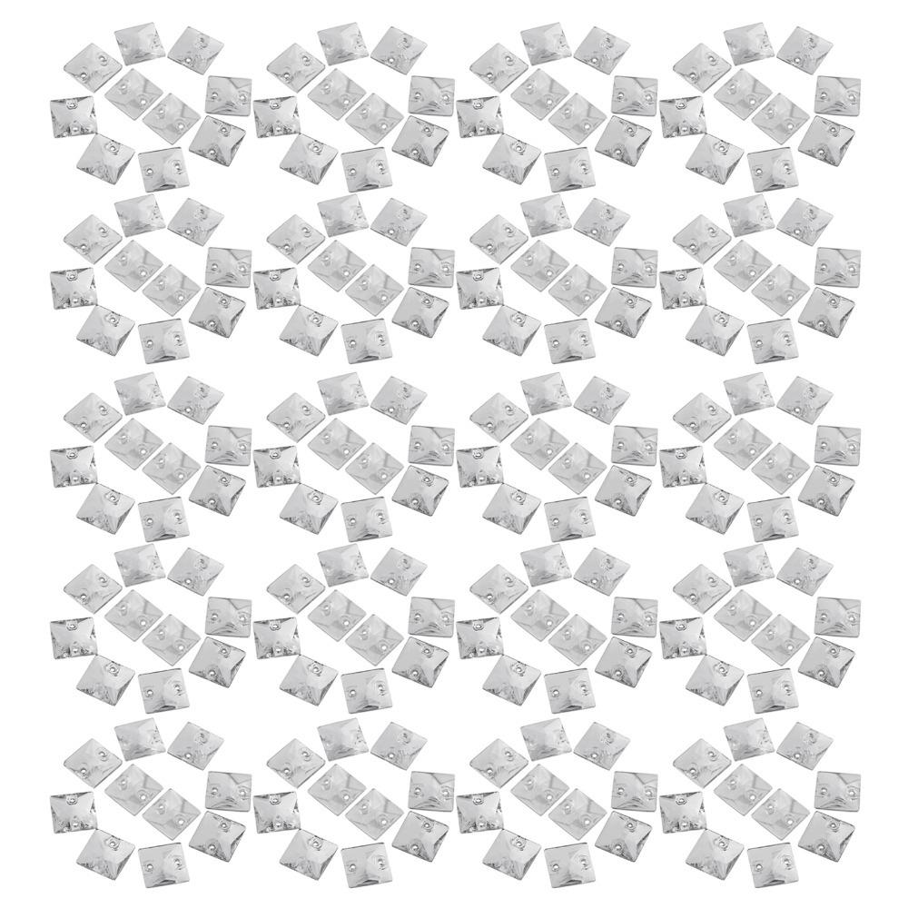 200pcs Shiny Flatback Acrylic Resin Crystal Rectangle Shape Crystal AB Sew On Rhinestones With Hole Sew On Gems