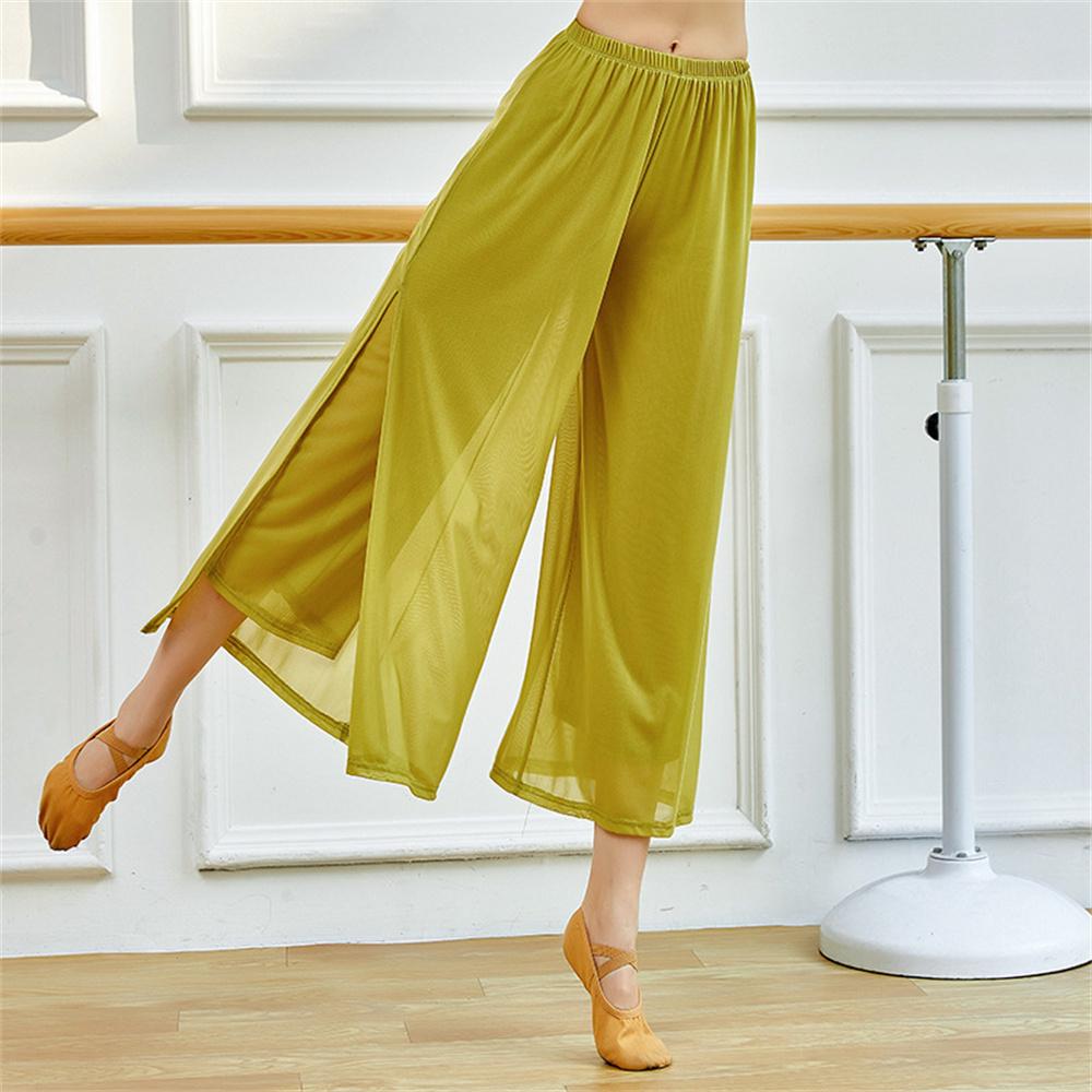 

Modern Dance Pants Women Mesh Loose Wide Leg Dancing Trousers Chinese Classical Dance Daily Ladies Yoga Pants S