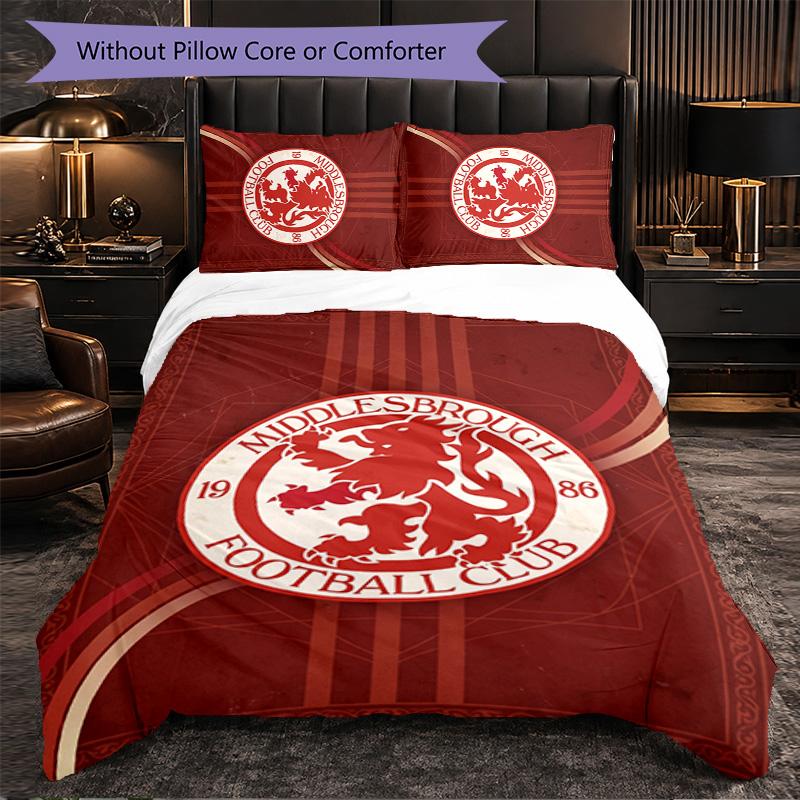 Biancheria da letto a tema Middlesbrough Set 3 pezzi Copripiumino Biancheria da letto decorativa per camera da letto di adolescenti Decorazione per la casa