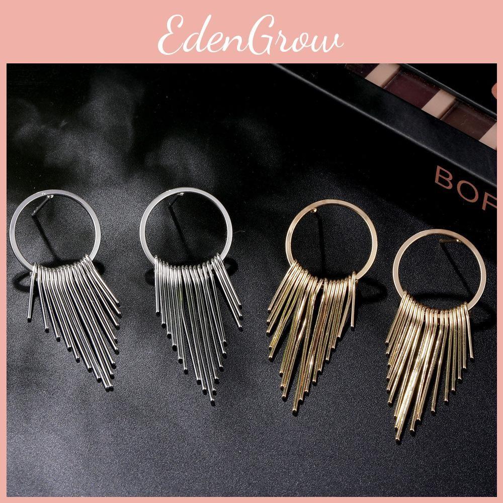 Trendy Western Style Alloy Tassel Dangle Earrings Golden And Silver Colors