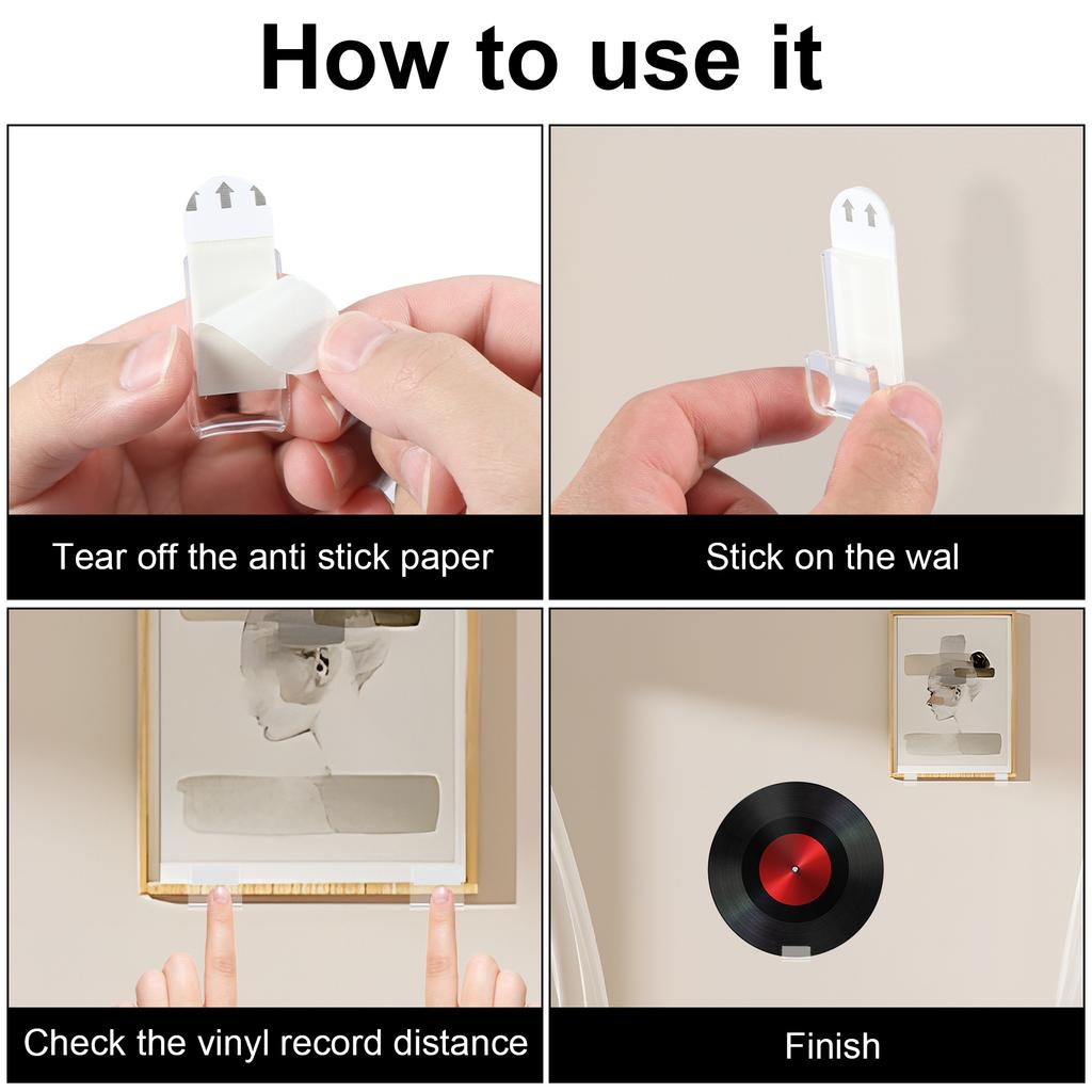Vinyl Schallplatten Wandhalterung 18 Stück Acryl Vinyl Schallplattenhalter Selbstklebend Klar Vinyl Display Ohne Bohren Vinyl Aufbewahrungsregale